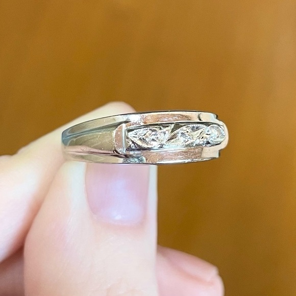 14K Loveland thick solid white gold 7mm vintage heavy size 9 band ring​​​​​​​ - Picture 7 of 11